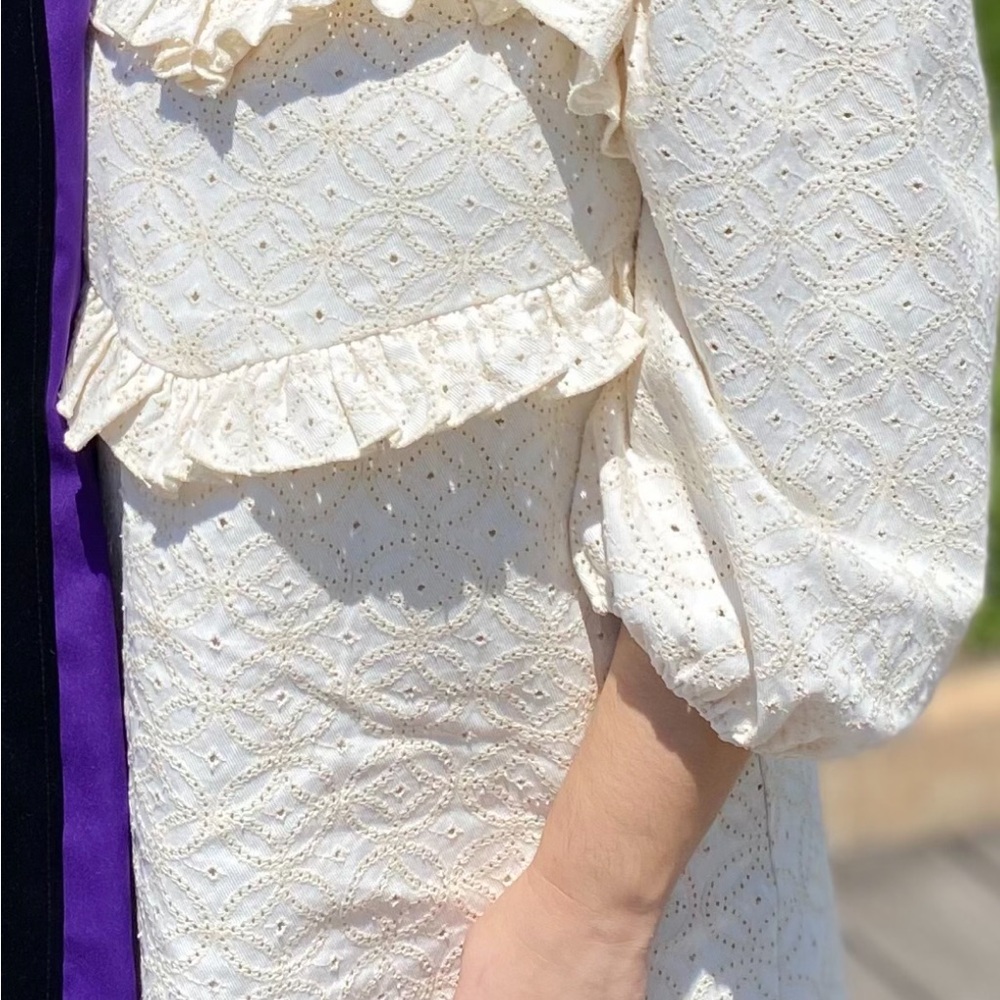 En Saison Ivory Ruffle Mini Dress